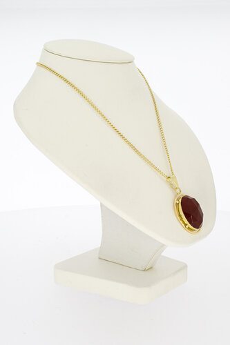 Karneol Damen Anhänger 14 Karat Gold