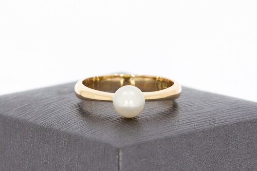 Damen 14 Karat Goldring mit Perle - 18,5 mm