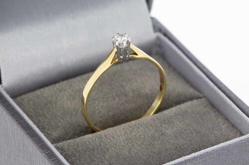 Damen Diamantring 14 Karat Gold - 18,5 mm