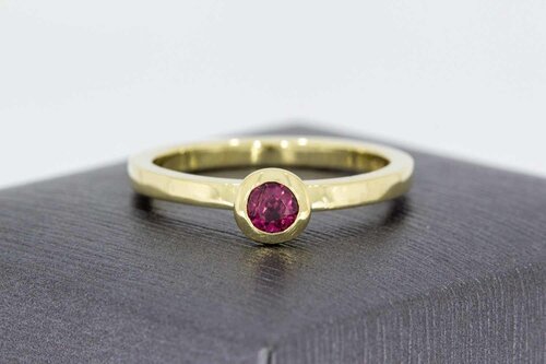 Rubin Ring Damen 14 Karat Gold - 18,5 mm