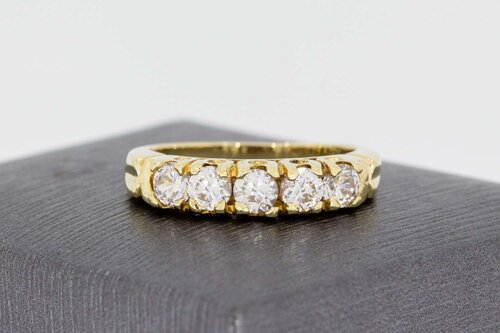 14 Karat Gold Zirkonia Damenring - 17,8 mm