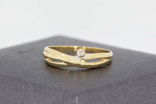 14 Karat Gold Damen Diamant Ring - 17,2 mm