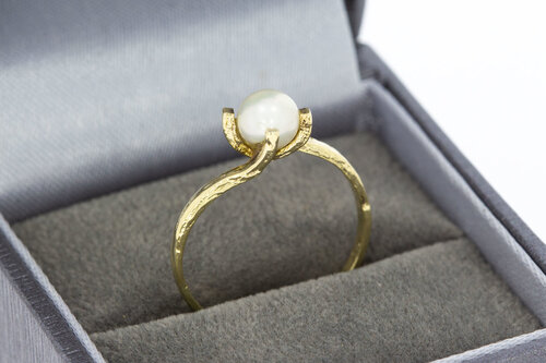 Perlenring Damen 14 Karat Gelbgold - 18,3 mm