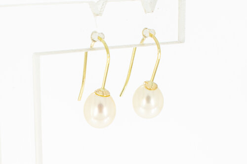 14 Karat  Gold Perlen Ohrhänger Damen - 1,9 cm