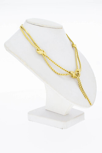 Doppelknoten Damen Goldkette 14 Karat - 42 cm