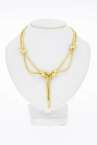Doppelknoten Damen Goldkette 14 Karat - 42 cm