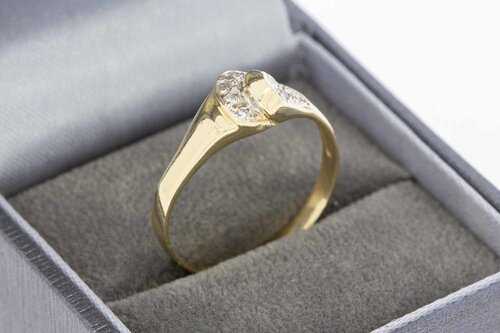 Zirkonia Damen Goldring 14 Karat - 19.7 mm