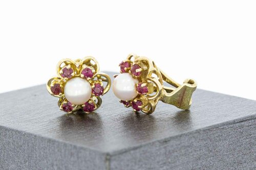 Edelstein Ohrclips Damen 585 Gold - 1,2 cm