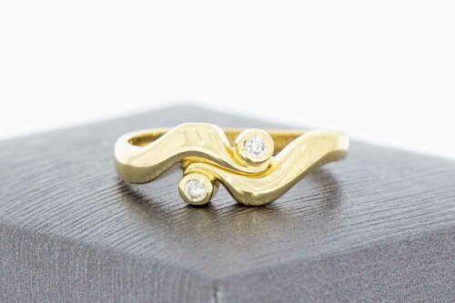 585 Gold Ring mit Diamant - 17,5 mm