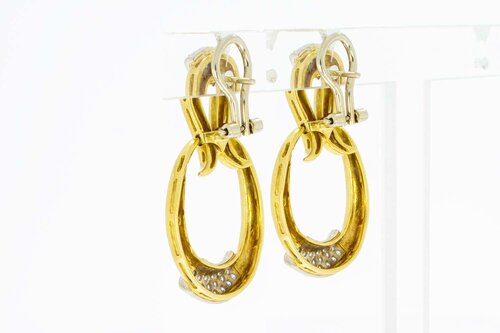 Diamant Ohrringe 750 Gold - 3,9 cm