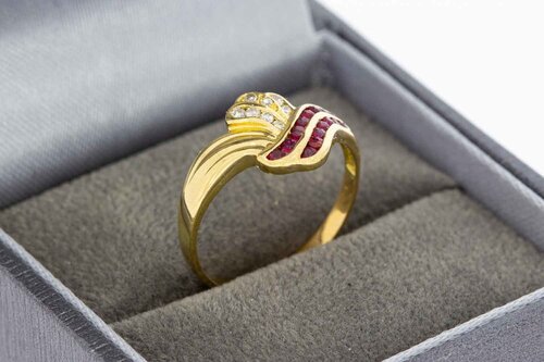 750 Gold Edelstein Ring Damen - 16,4 mm