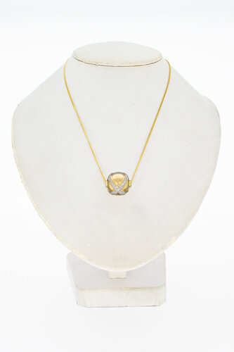 585 Damen Goldanhänger mit Diamant - 1,5 cm