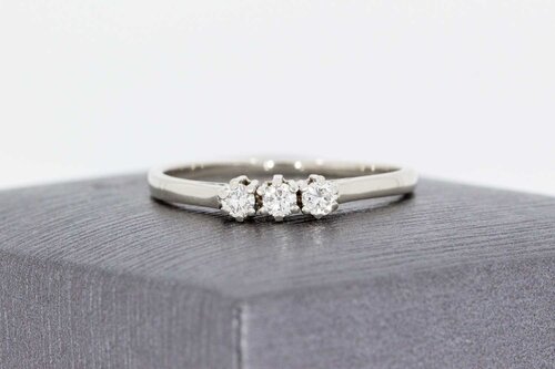 14 Karat Goldene Diamant Ring - 17,2 mm