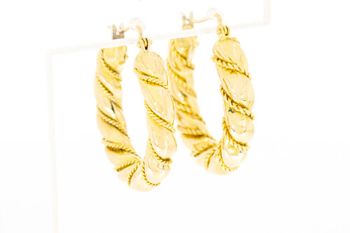 Gewickelter Gold Creolen Damen 18 Karat - 2,7 cm