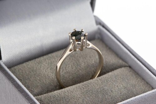 Damen Saphir Ring 14 Karat Weißgold - 15,7 mm