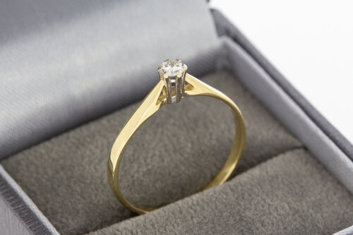 Diamant Ring Damen 14 Karat Gold - 19 mm