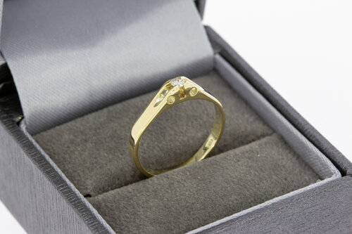 Diamant Pinky Damen Goldring 585 Gold - 16 mm