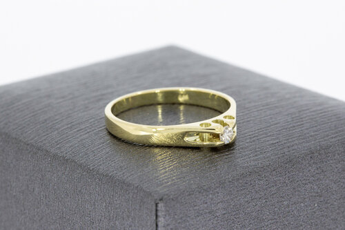 Diamant Pinky Damen Goldring 585 Gold - 16 mm