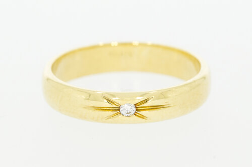 14 Karat Gold Damenring mit Diamant - 17,7 mm