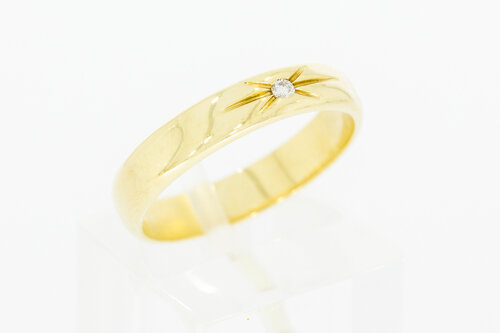 14 Karat Gold Damenring mit Diamant - 17,7 mm