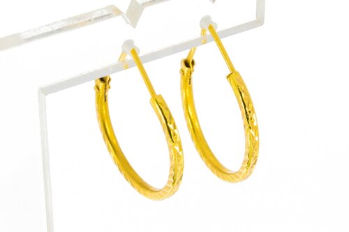 18 Karat Gelb Gold Creolen - 2,2 cm