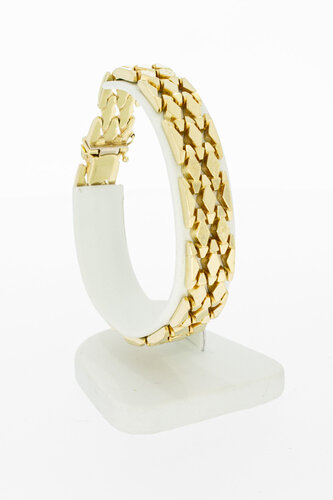 Breites Glieder Armband 585 Gold - 19,4 cm