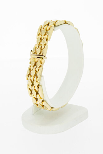 Breites Glieder Armband 585 Gold - 19,4 cm