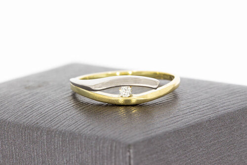 14 Karat Gold Ring mit Diamant - 17,7 mm