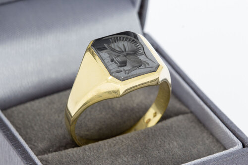 Geschnitzter Siegelring 585 Gold - 22,5 mm
