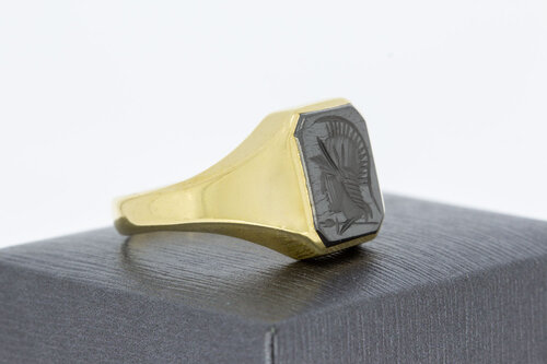 Geschnitzter Siegelring 585 Gold - 22,5 mm