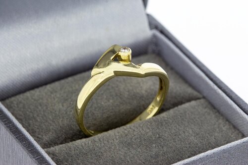 Diamantring 14 Karat Gold - 18,1 mm