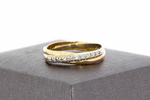 Crossover Diamantring 585 Gold - 17,8 mm