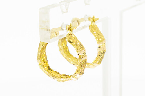 750 bicolor Goldene Kreolen - 1,6 cm