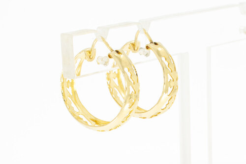 14 Karat Gelb Goldene Creolen - 2 cm