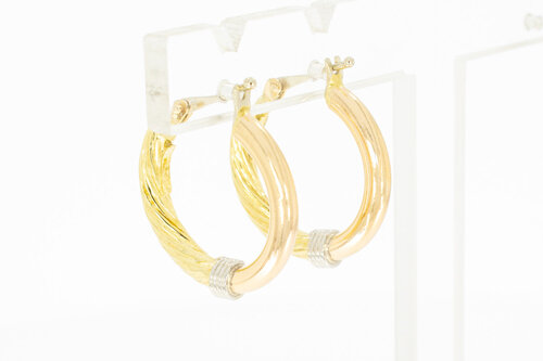 750 Tricolor Goldene Kreolen - 2,1 cm