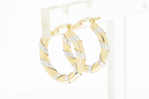 Bicolor Gold-Creolen 14 Karat - 2,1 cm