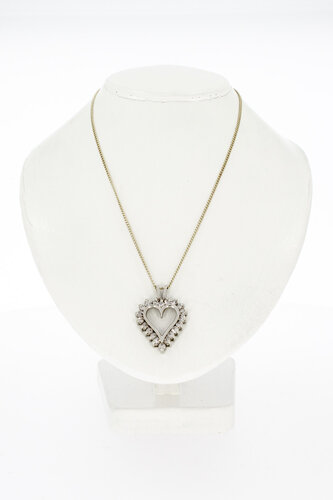 14 Karat Goldherzen Diamanthänger - 24,7