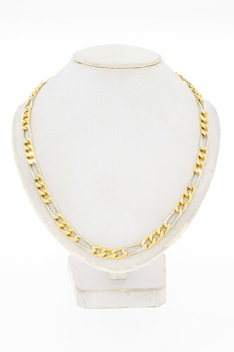 18 Karat Bicolor Gold Figaro Halskette - 46,1 cm
