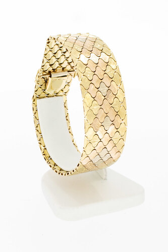 breites Retro Armband 14 Karat Gold- 19,5 cm