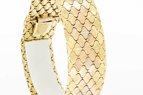 breites Retro Armband 14 Karat Gold- 19,5 cm