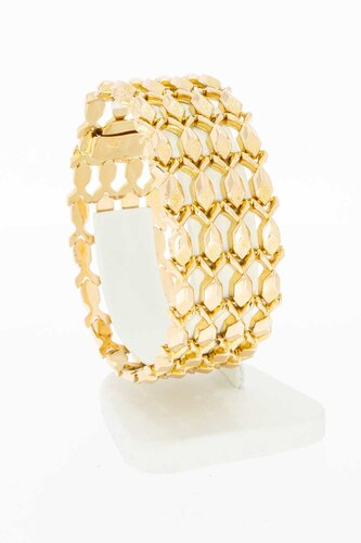 750 Gold breites Vintage Gliederarmband - 19,1 cm