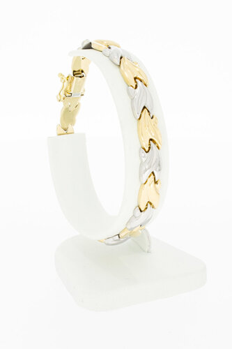 Bicolor goldenes Armband 14 Karat - 19,8 cm