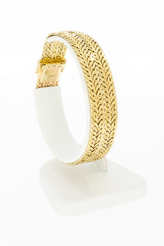 14 Karat Gold breites Armband - 18,5 cm