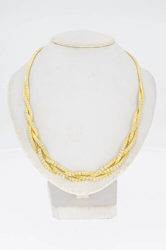 Geflochtene Omega 585 Gold Halskette - 44 cm