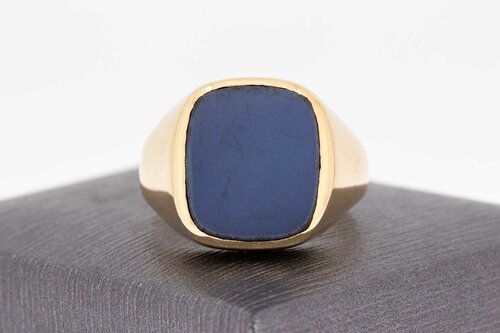 585 Gold Schichtenstein Siegelring - 20,2 mm