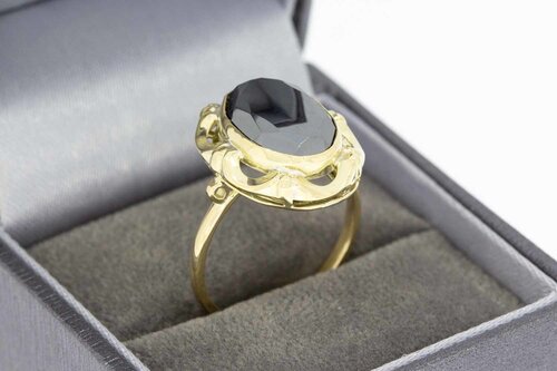Retro Gold Hämatit Ring 14 Karat - 18,2 mm