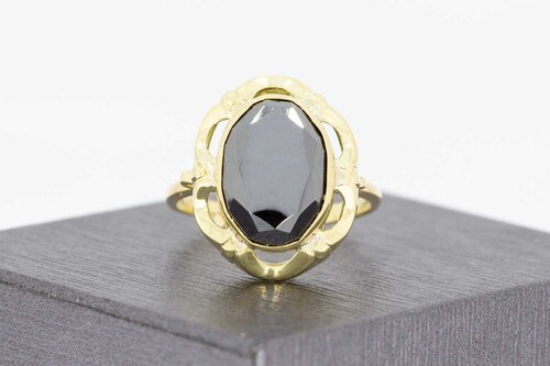 Retro Gold Hämatit Ring 14 Karat - 18,2 mm