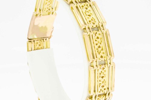 585 Gold Retro Armband mit Diamant - 19,8 cm