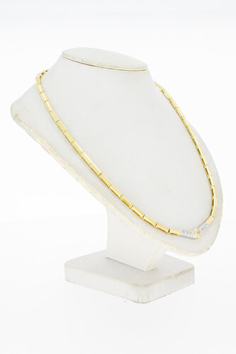 14 Karaat goud edelsteenketting - 48 cm