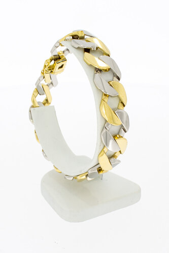 Bicolor 18 Karat Panzerarmband - 22,4 cm